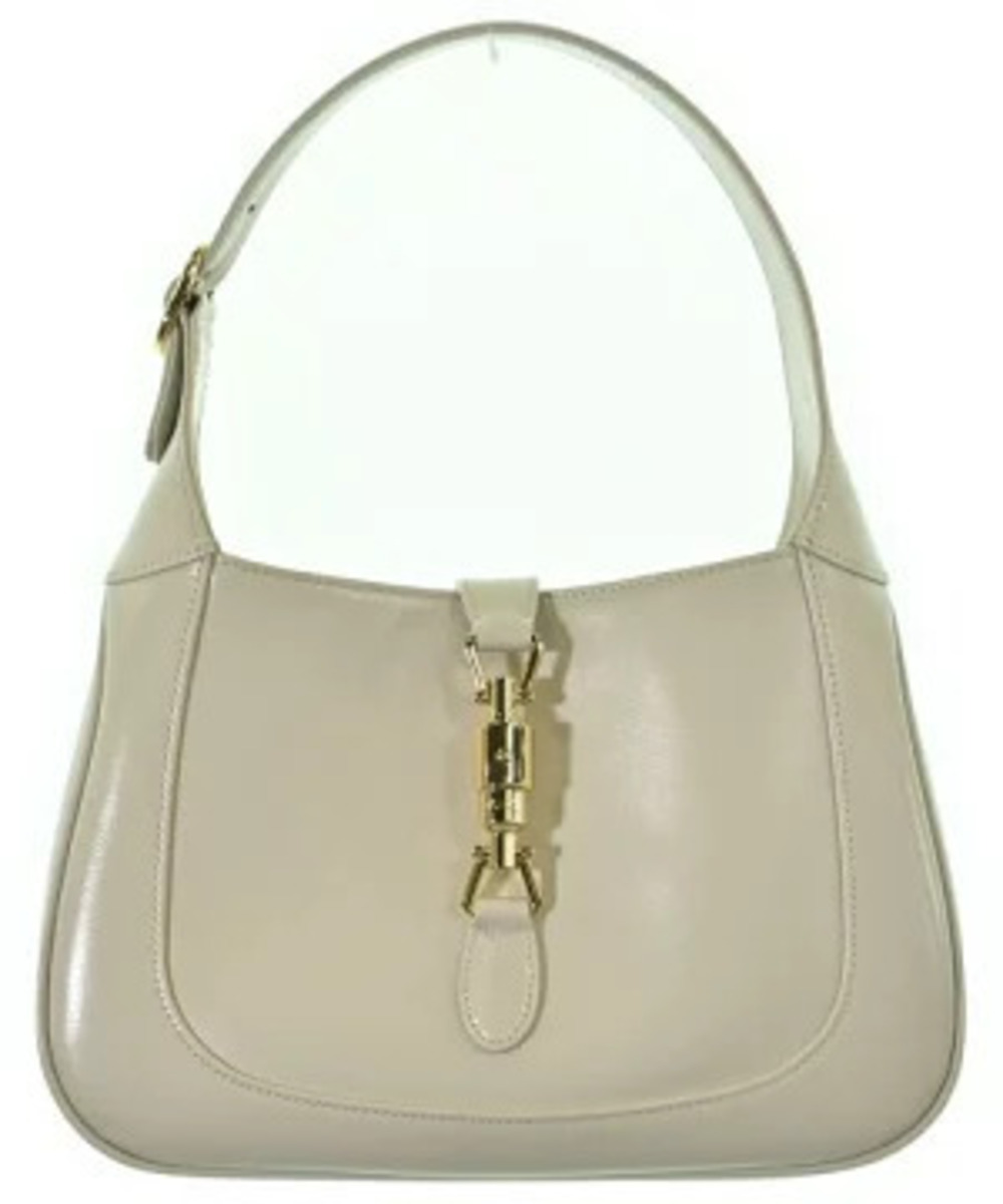 Gucci Jackie 1961 leather shoulder bag neutral off white tone piston